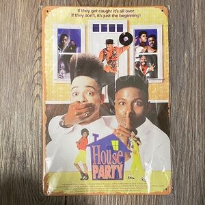 House Party Retro Metal Sign